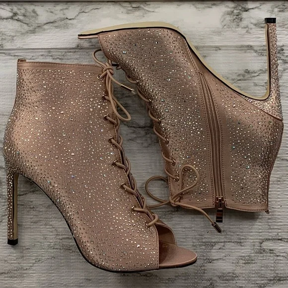 Shakira By Lady Couture High Heel Open Toe Rhinest